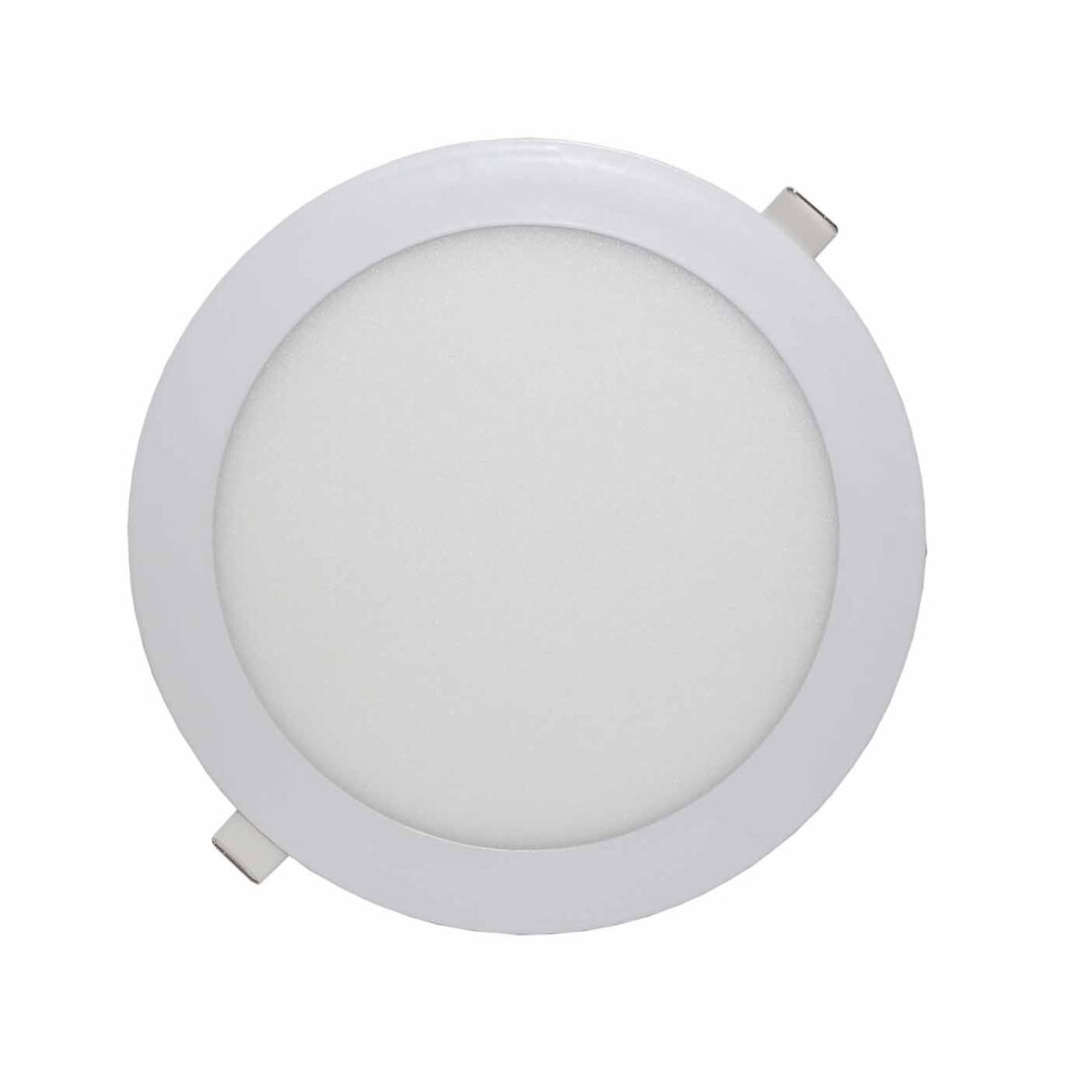 (20 Pack) LOWENERGIE 18w LED Round Ceiling Panel Light Day White Recessed Down Lighting, 225mm Dia, 150w Halogen Equivalent (6000K) [Energy Class A]