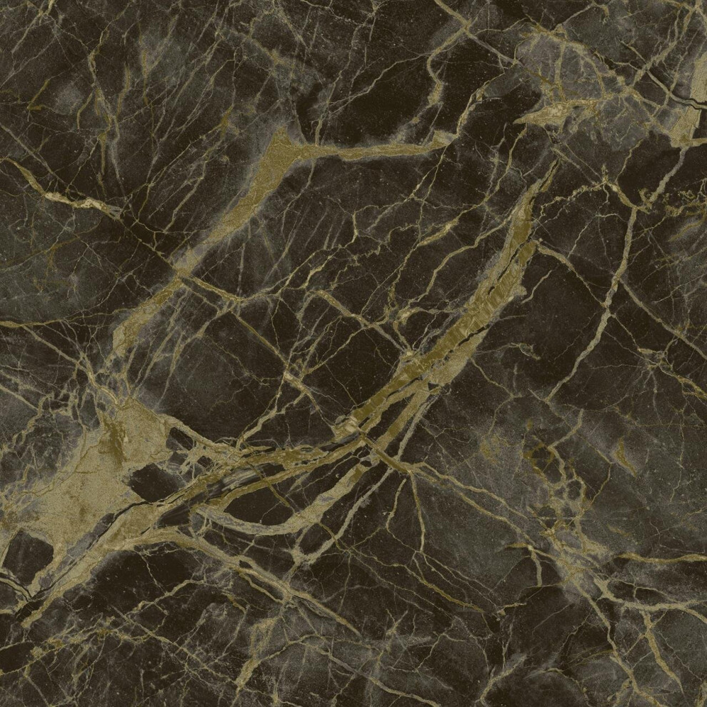 Holden Decor Portoro Marble Charcoal Gold Wallpaper Metallic Paste The Wall 5022976362802