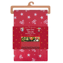Wipe Clean Tablecloth PEVA Red And White Christmas Waterproof Table Cover Vinyl Anti-Stain Festive Decor