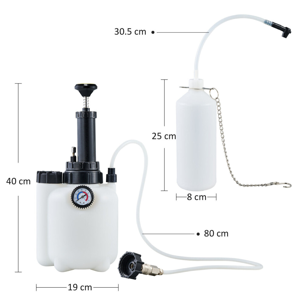 3L Manual Pressure Car Brake Bleeding Clutch Fluid Bleeder Kit Vacuum 736089924547