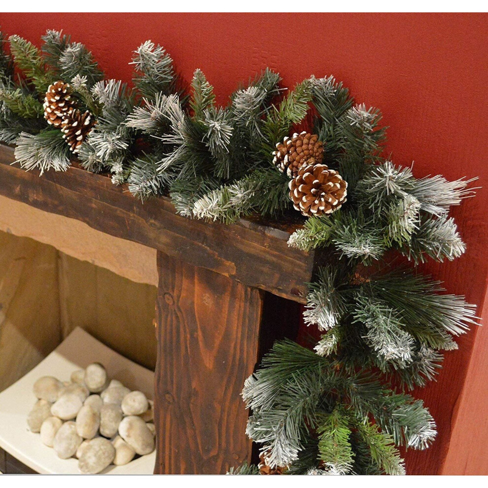 Snow Time Christmas Garland Decoration 270Cm X 25Cm Xmas Fireplace Mantel
