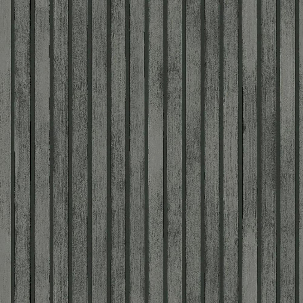 Arthouse Wood Slats Charcoal Grey Wallpaper Modern Contemporary Feature Wall