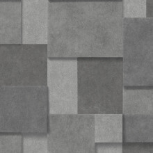 Fine Decor Vymura Metallic Tile Bricks Charcoal Wallpaper Modern
