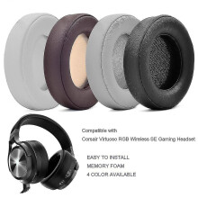 (Black) Replacement Ear Pads For Corsair Virtuoso Rgb Wireless Se Gaming Headphones Soft Foam Ear Cushions High Quality