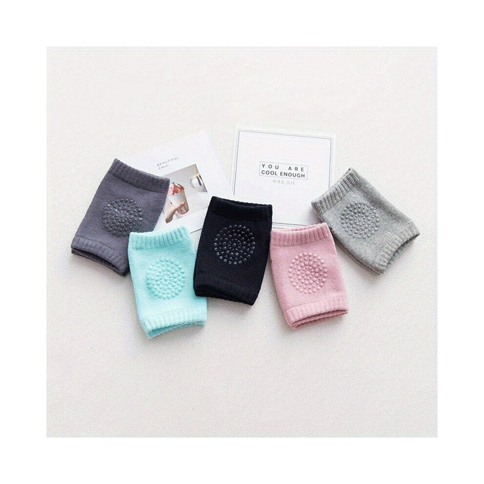 5Pairs Baby Crawling Non Slip Knee Pads Solid Unisex Baby Protection Knee Pads Walking Leg Elbow Protector For 0 36 Months Babies 885674657312