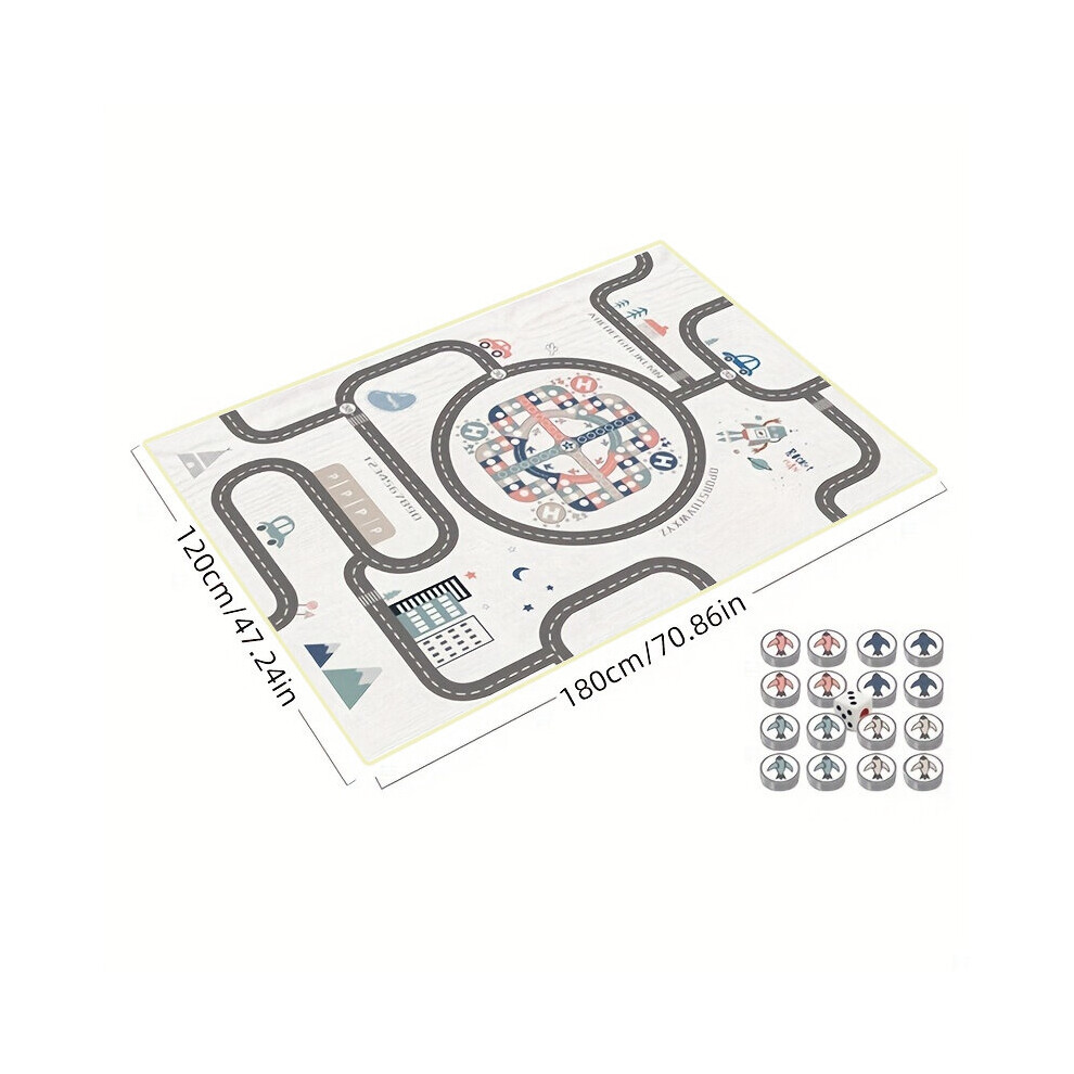 1pc Foldable Baby Play Mat Crawling Carpet Puzzle Mat with Cartoon Activity Rug for Fun Floor Games