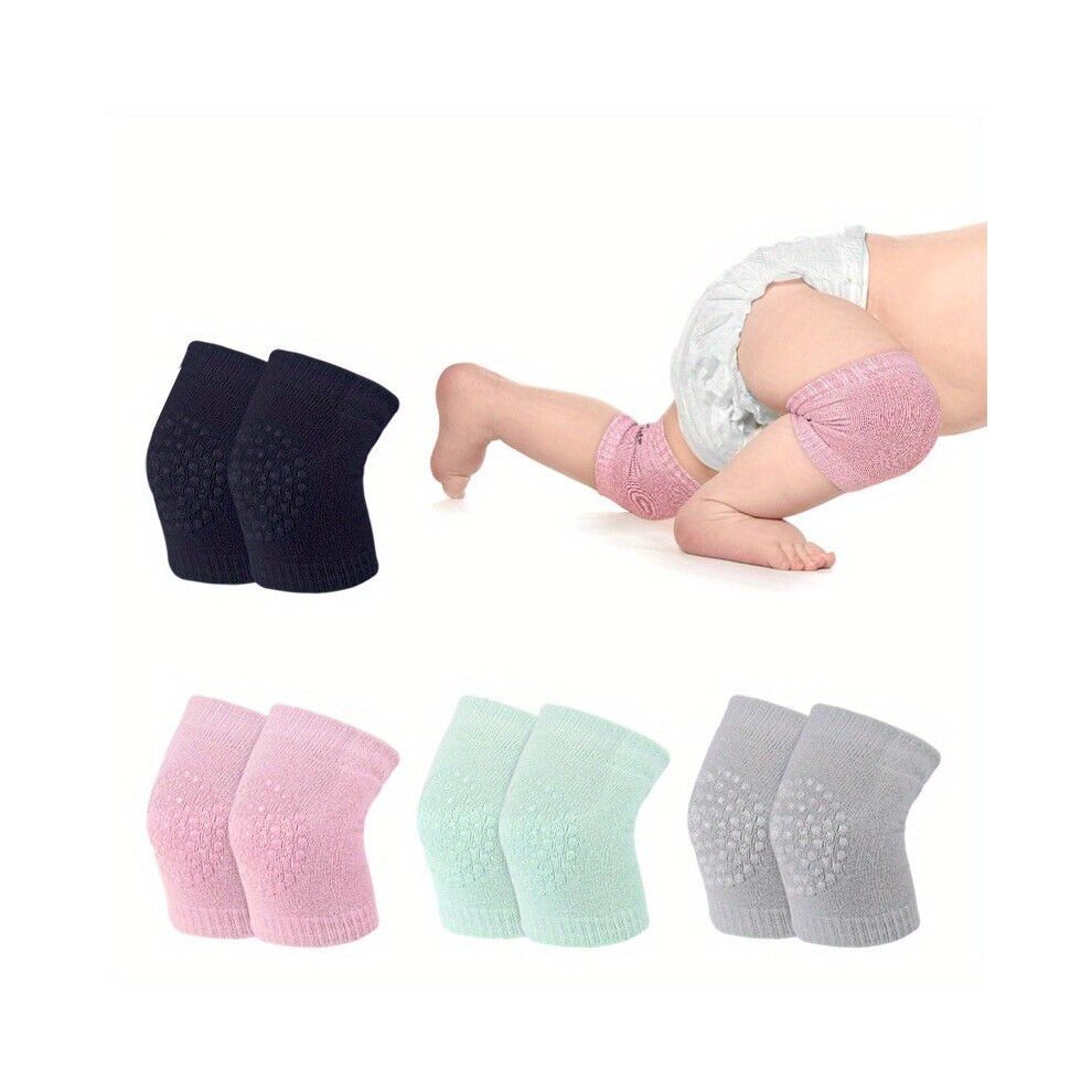4 Pairs Baby Crawling Knee Pads Non Slip Protective Kneepads