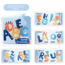 Childrens Baby 4 Pages 8 Sides Three dimensional Letter Fruit Dinosaur Pattern Colorful Cloth Book Early Education Baby And Toddler Tear Resistant Ed