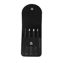 (Black) Stainless Steel Slant Tweezer Set and Pointed Hair Removal Tweezers Precision Tweezers for Ingrown Hair