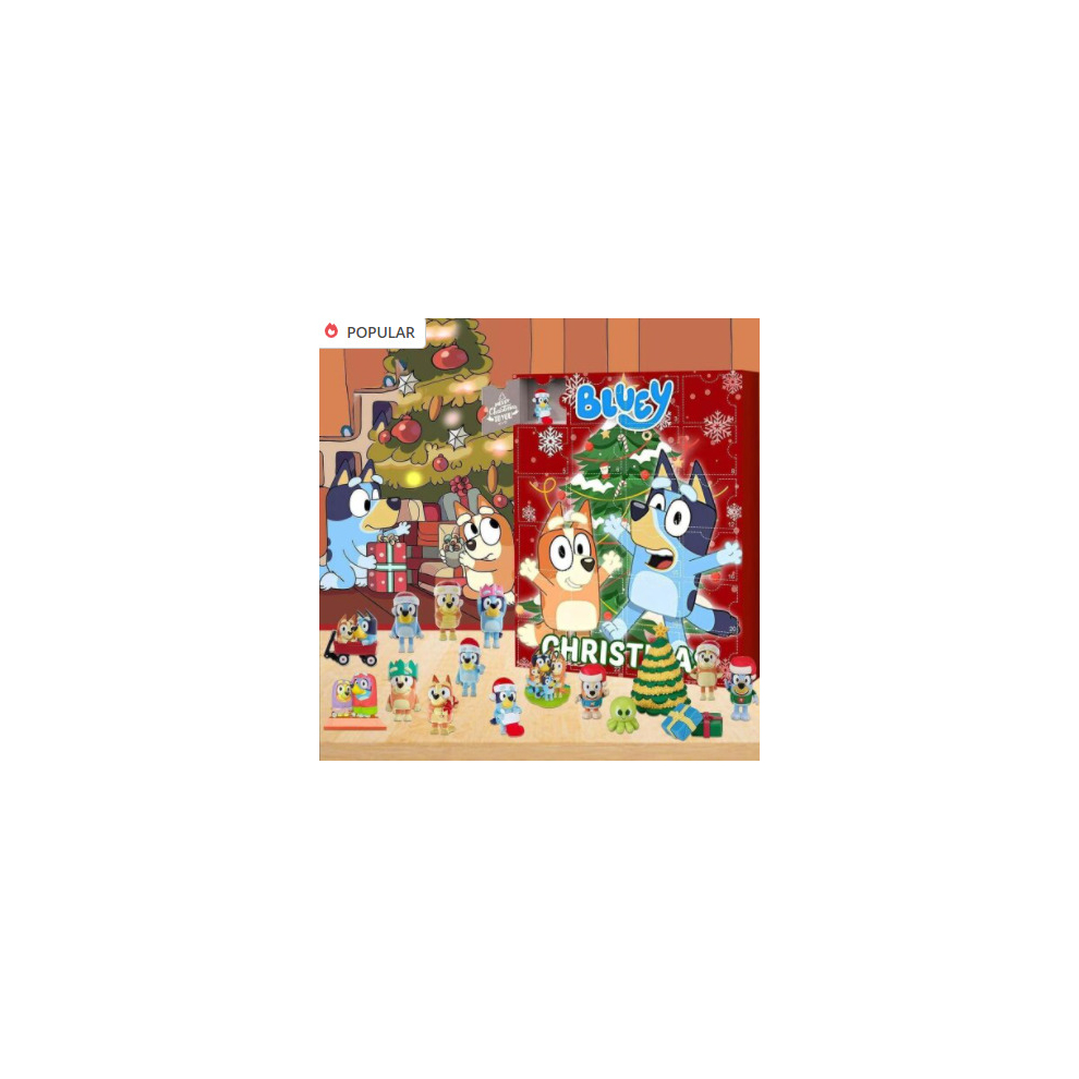 (A) Christmas Bluey Advent Calendar Contains 24 Gifts Christmas Countdown Calendar
