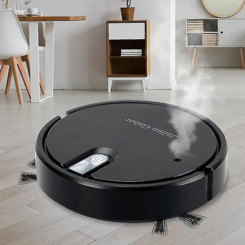 (Black) Robot Vacuum Cleaner 5-in-1 Wireless Vacuum Cleaner With Led Atmosphere Lights Quiet Vacuuming Mopping Humidifying Vaccume Clean