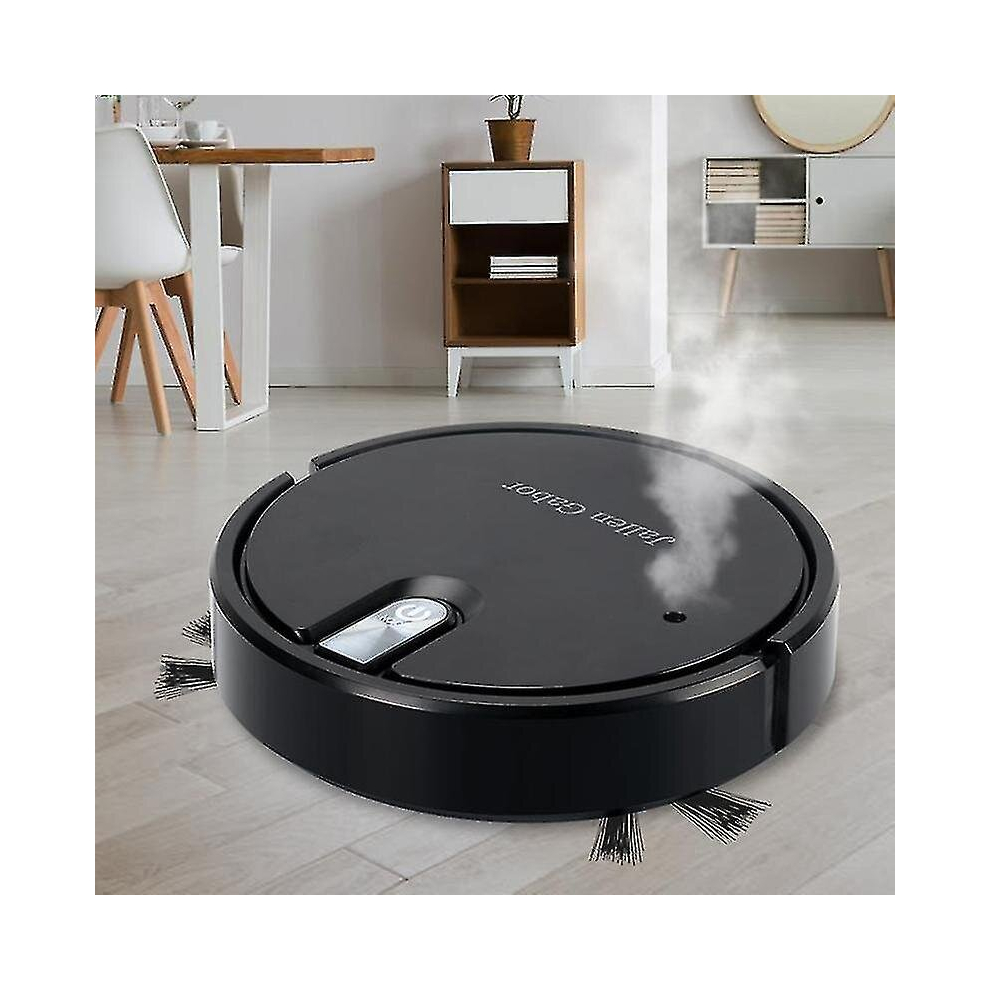 (Black) Robot Vacuum Cleaner 5-in-1 Wireless Vacuum Cleaner With Led Atmosphere Lights Quiet Vacuuming Mopping Humidifying Vaccume Clean