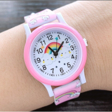 Pink Rainbow Watch Time Teacher Wristwatch Christmas Present Gifts For Girls