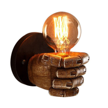 (  Left hand) Industrial Fist Wall Sconce Plug In Wall Light Fitting Home Bar Indoor Lamp