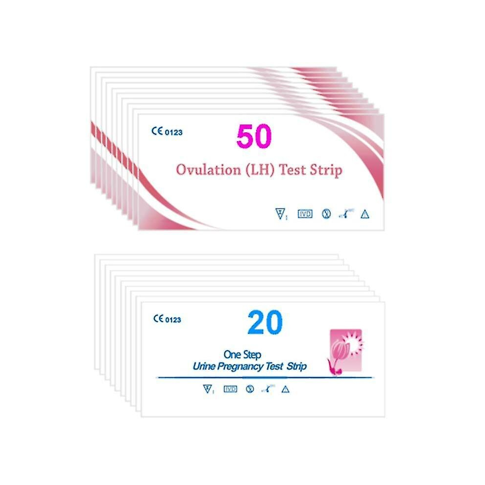 50 X Ovulation Lh Test   20 X Pregnancy Test Hcg Strips Urine Fertility Opk Kit