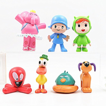 7pcs/set Mini Pocoyo Figures Toys Collectible Model Doll Home Table Ornaments Toy Set Party Decoration Kids Gift