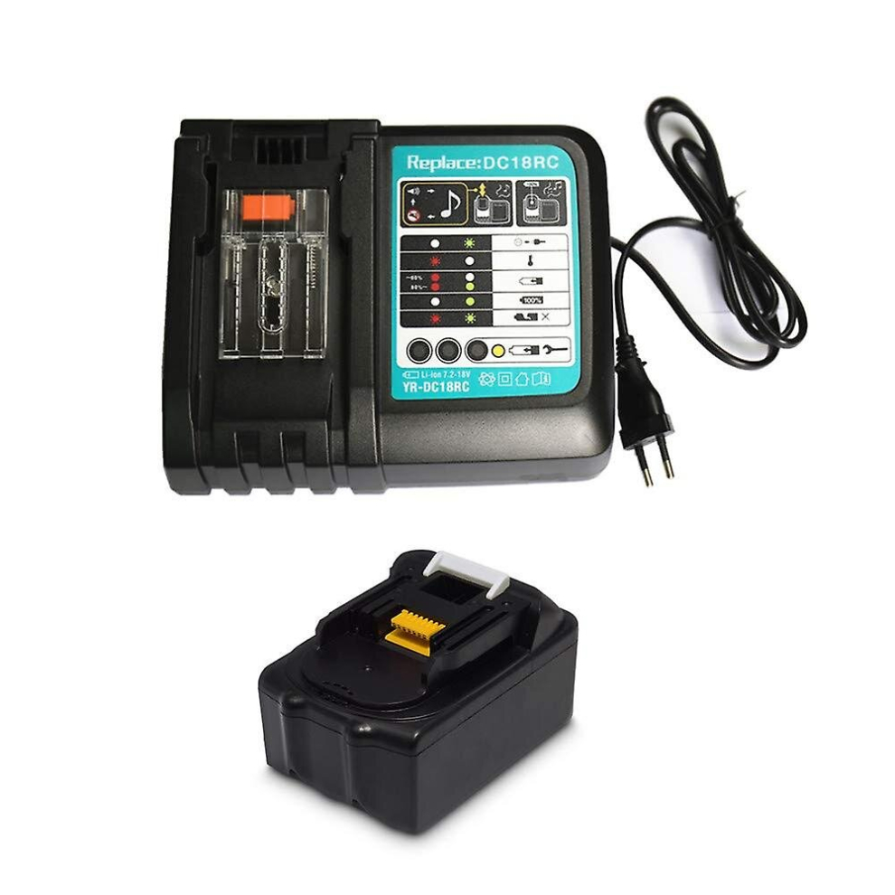 Replacement 14.4V-18V 5.0Ah Akku Charger For Makita Grass Trimmer Dur181z Hedge Trimmer Eu Plug Dc18rc 3A (With Usb) 9363541042313