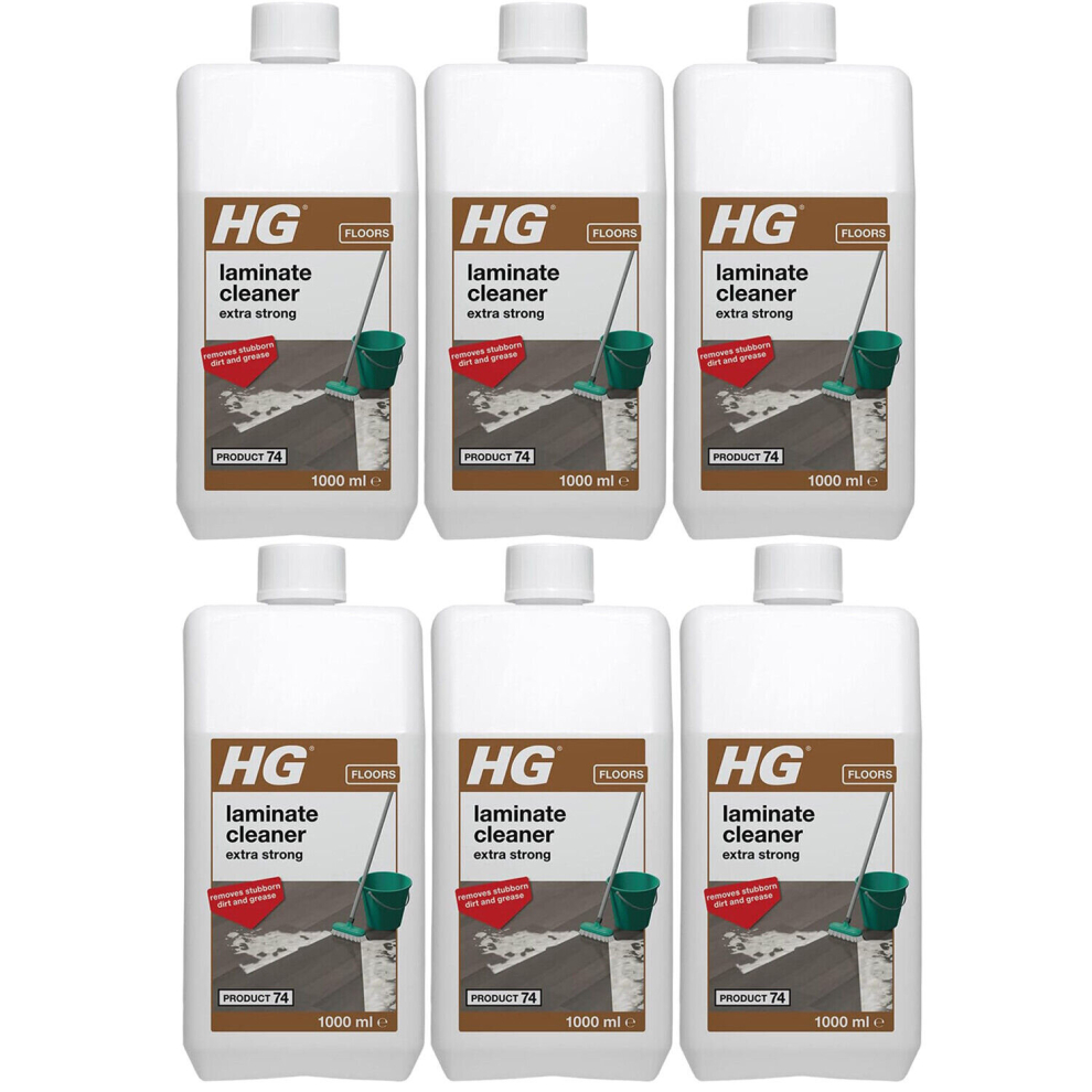 6 x HG laminate cleaner extra strong With Powerful Cleaner - 1Liter