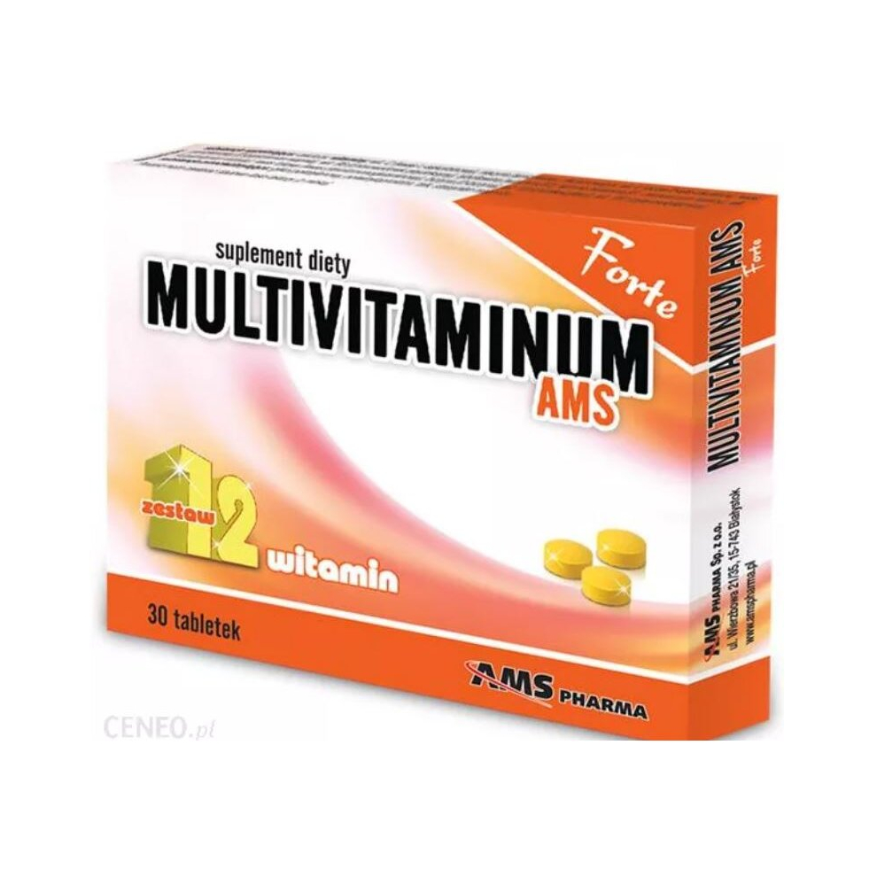 Multivitaminum AMS Forte 30 tab Multiwitamina A + B + D + E + K + C + MAGNESIUM ZINC Olimp