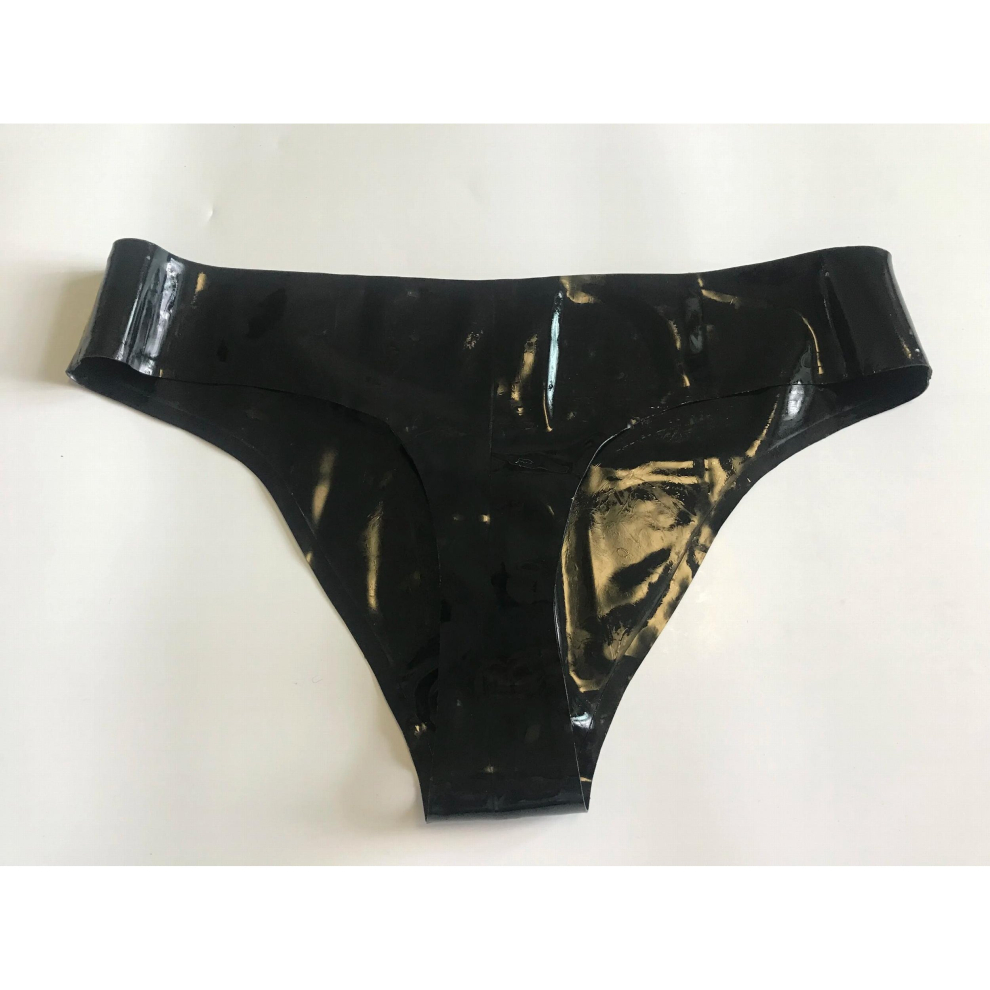 Black Mens Fetish Latex Briefs T-Back Shorts Underwear 3D Crotch