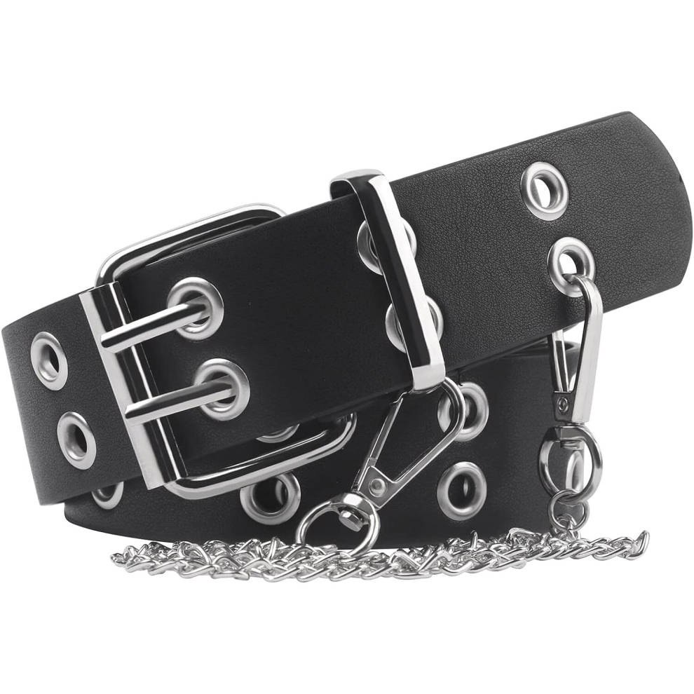 Black grommet belt best sale