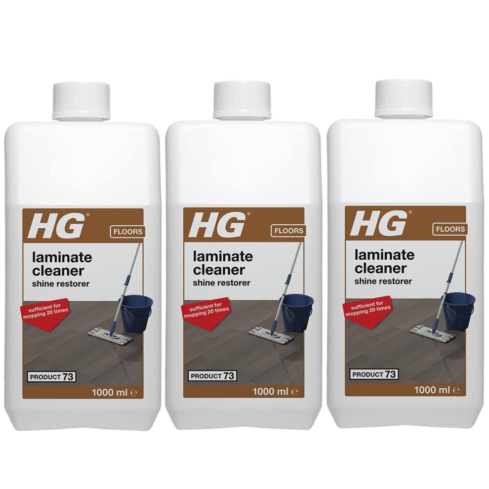 3 x HG Laminate Cleaner Shine Restorer Product 73 - 1Litre