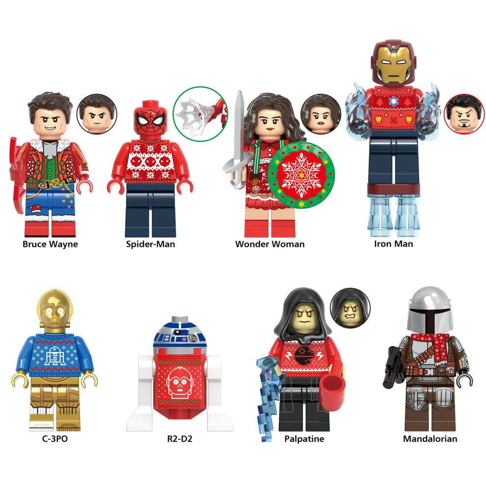 8PCS Christmas Marvel Avengers Super Heroes Minifigures Building Blocks Toy  Fit Lego