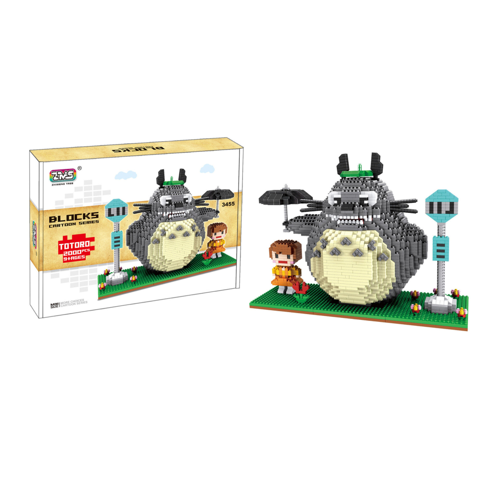 Bonxaif (Style # 1-2000Pcs) Doraemon My Neighbor Totoro Building Blocks Puzzle Micro 3D Figures Brick Toys