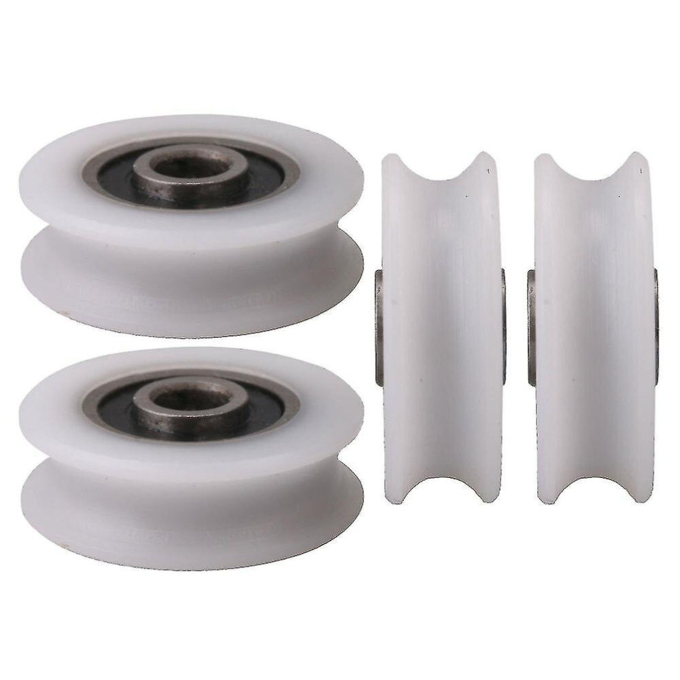 4Pcs White Inner Dia 4Mm U-Groove Nylon Pulley Wheel For Sliding Door 9363541066159