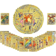 Cards Spain - 55 Gold Foil Cards - Rare - Charizard Gx, Pika-chu Vmax - No Repeat Cards - Fun Toys For Kids - Christmas Cards And Birthday Gifts