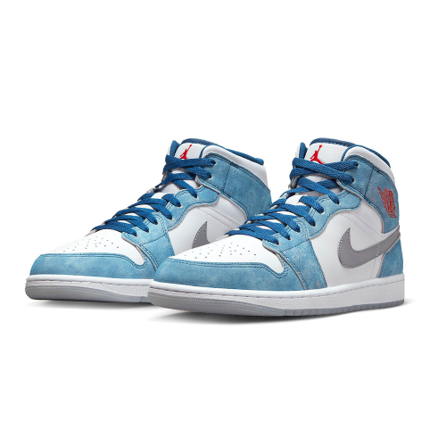 UK8.5=EU43=27.5CM) Nike Men's Jordan 1 Mid SE French Blue Fire Red