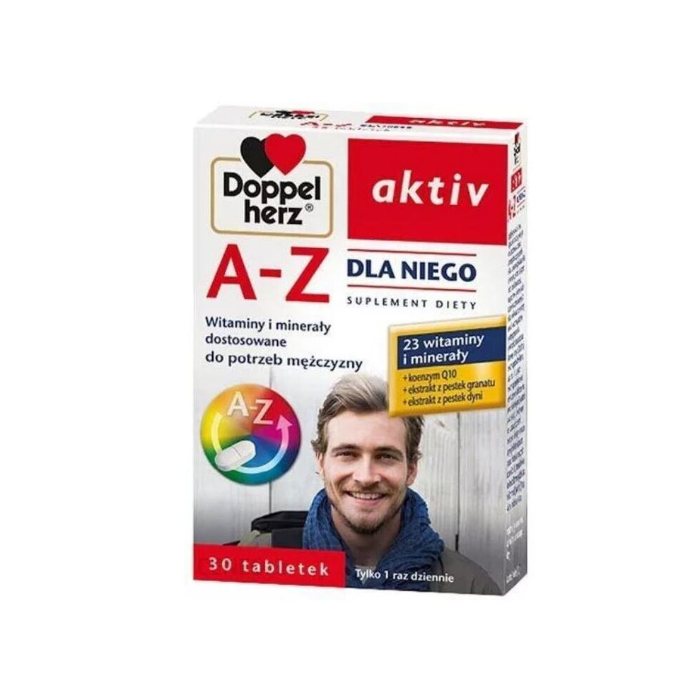 Polskie Suplementy Men's Doppelherz Aktiv A-Z Dla Niego Witaminy I Mineraly Dla Mezczyzn 30 Tab Mag