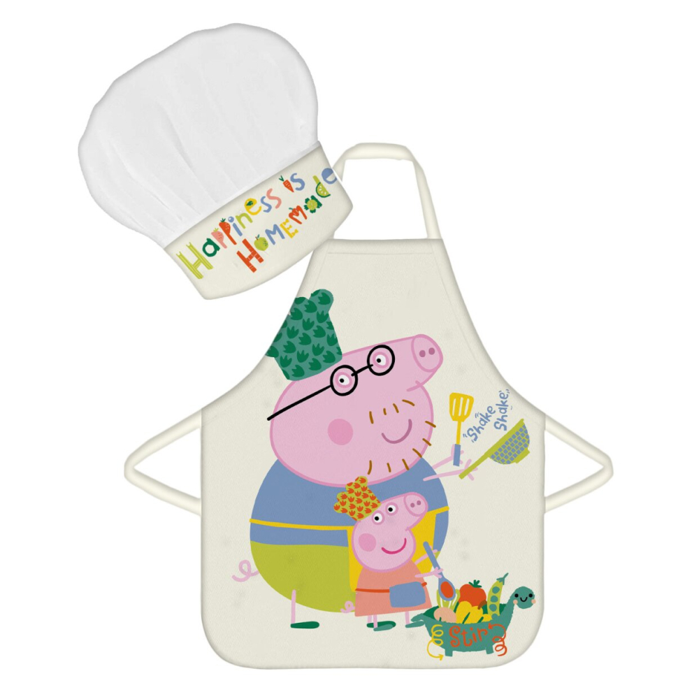 Peppa Pig Apron and Chef's Hat Set. Age 3-8 years Daddy Pig