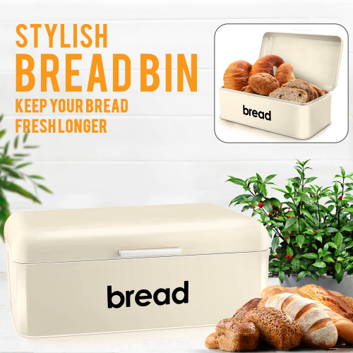 Retro Rectangle Bread Bin Kitchen Food Loaf Storage 2