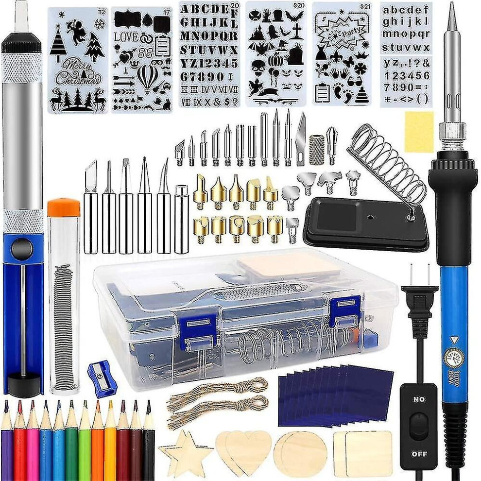 Wood Burning Kit 95Pcs, Soldering Pyrography Pen With Adjustable On-Off Switch Control Temperature Wood Burning Tool For Embossing/Carving/Soldering 9363541080537