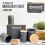 (GREY) 5pc-Kitchen Set Bread Bin Tea Coffee Sugar Tins Biscuit Barrel Sealed Containers 2