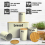 (CREAM) 5pc-Kitchen Set Bread Bin Tea Coffee Sugar Tins Biscuit Barrel Sealed Containers 2