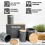 (GREY) 5pc-Kitchen Set Bread Bin Tea Coffee Sugar Tins Biscuit Barrel Sealed Containers 4