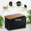 (BLACK) 5pc-Kitchen Set Bread Bin Tea Coffee Sugar Tins Biscuit Barrel Sealed Containers 6