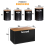 (BLACK) 5pc-Kitchen Set Bread Bin Tea Coffee Sugar Tins Biscuit Barrel Sealed Containers 4