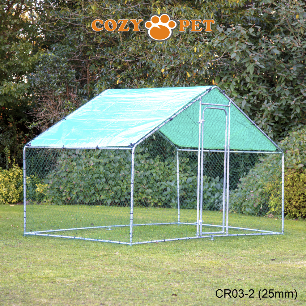 Chicken Run 3m x 2m 25mm Galvanised Steel Frame Cozy Pet for Hens Dogs Poultry Ducks Coop CR03-2