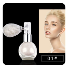 Brightening Glitter Body Powder Highlighter Spray with High Gloss Shimmer and Sparkle for Face and Body Makeup
