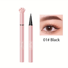 Long Lasting Waterproof Liquid Eyeliner Pen with Smudge Proof Formula and Cat Paw Packaging and Brown