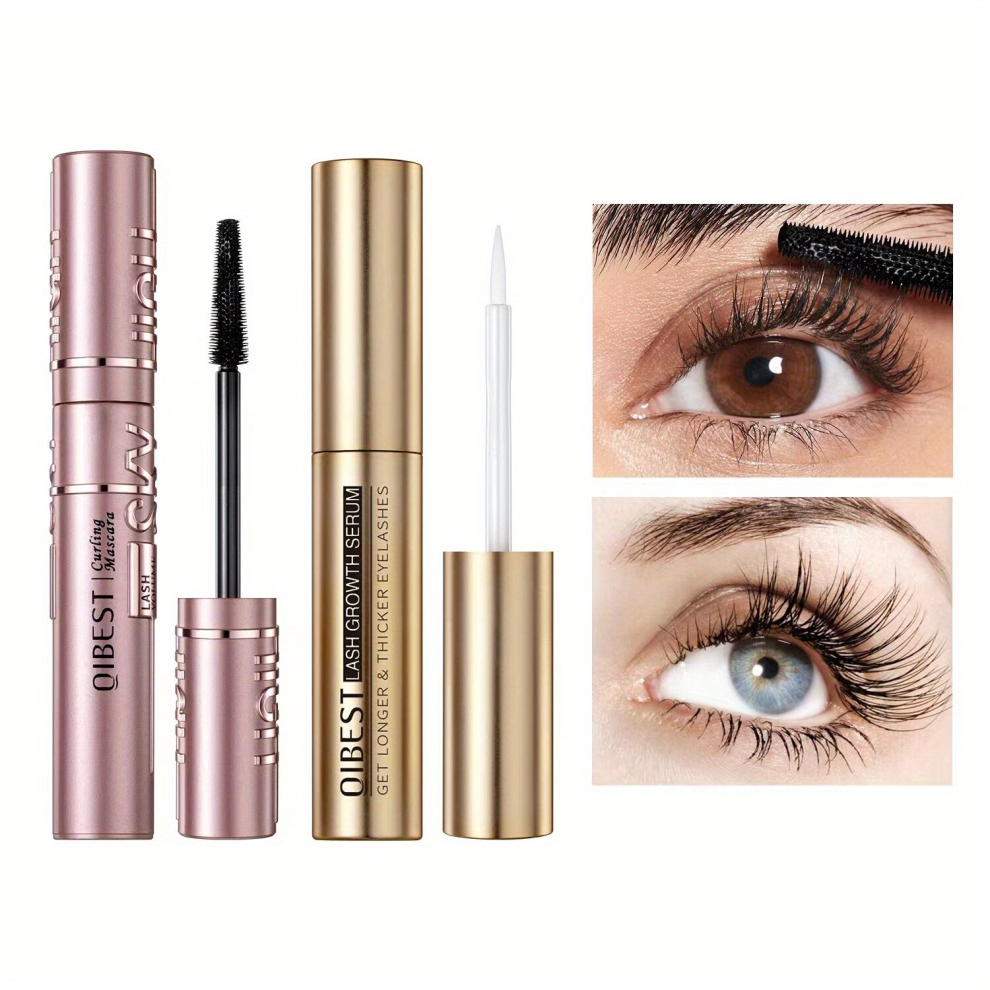 Multicoloured Nourishing Volumizing Mascara And Eyelash Enhance Serum Set Longer Fuller And Healthier Lashes