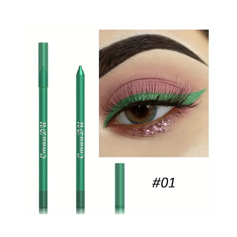 12 Colourful Eyeliner Pen High Pigmented Pearly Shimmer Metallic Smokey Punk Gothic Style Eyeliner Long Lasting Waterproof Eyeliner Stick