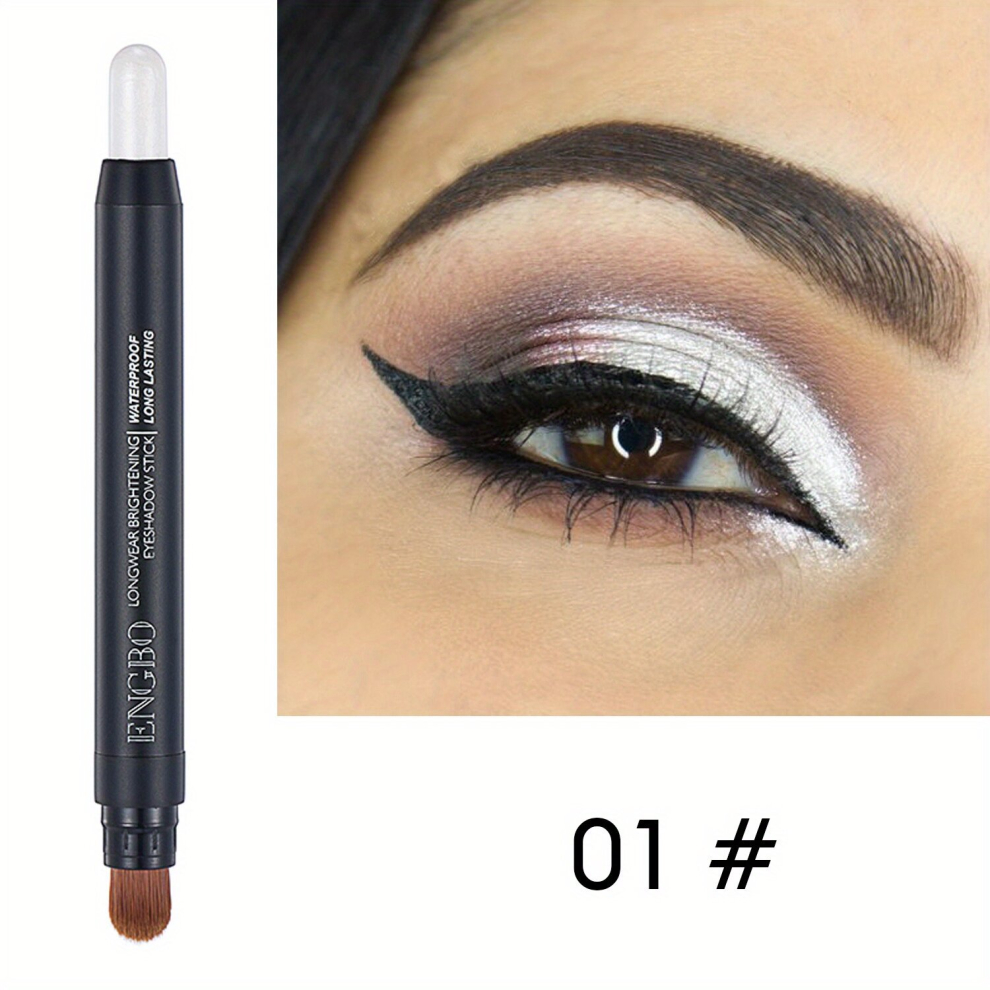 Multicoloured Long Lasting Pearly Matte Eyeshadow Pencil With Brush Highlighting And Smudge Proof Eyeshadow Stick