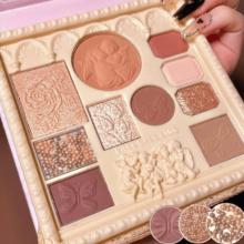 10 Anime Eyeshadow Palette with Mirror Shimmer Glitter Blush & Highlighter Hypoallergenic Cosmetics