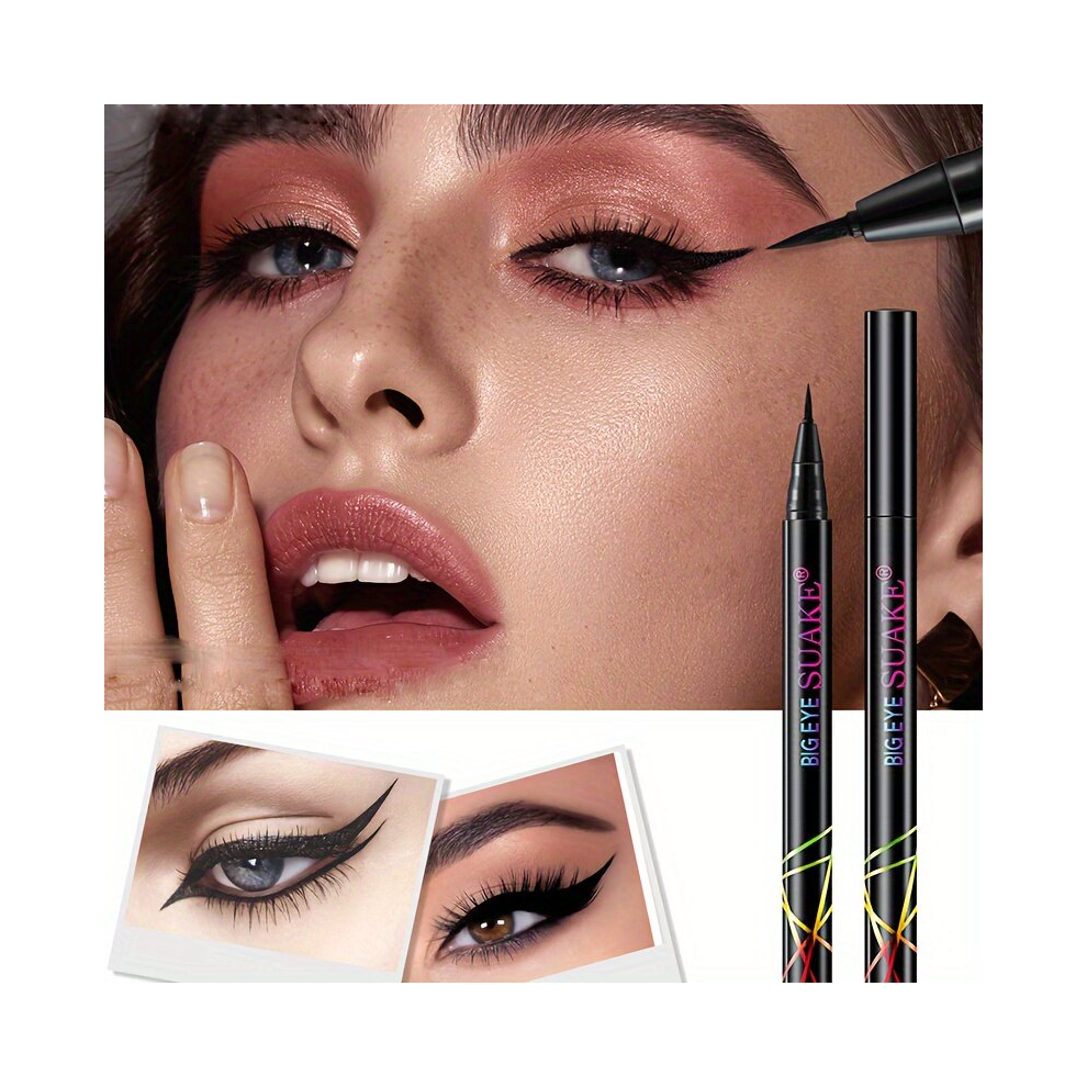 Black Waterproof Sweatproof Smudge Proof Liquid Eyeliner Pen Long Lasting Holding And Fast Drying