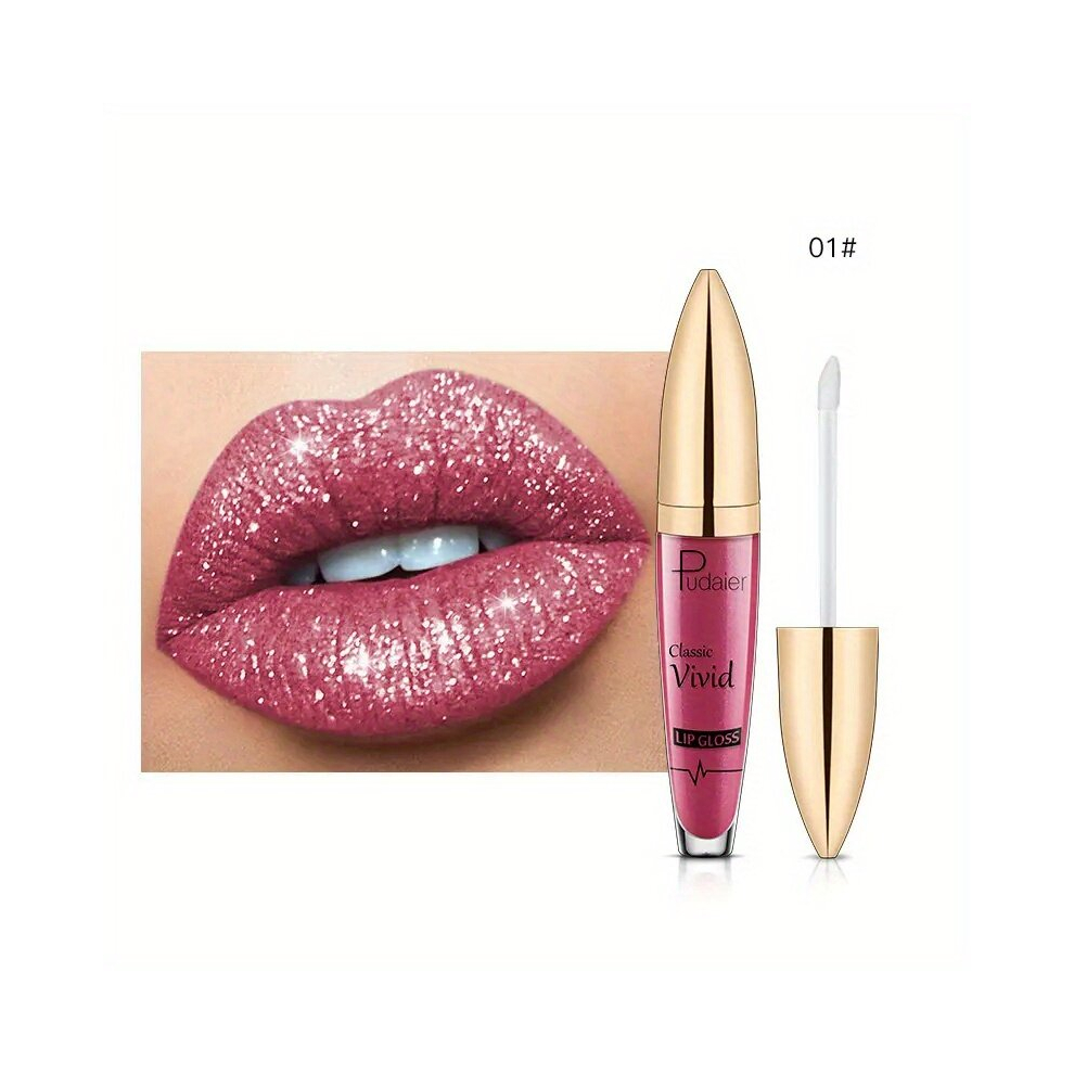 Long Lasting Matte Lip Gloss with Glitter Finish Waterproof and Smudge Proof Lipstick for Makeup