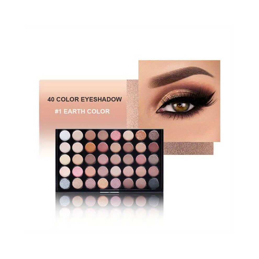 Multicoloured 40 Eyeshadow Palette Earth Smokey Punk Eyeshadow Powder Matte & Shimmer & Pearly High Pigmented Eye Cosmetics For Women